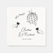 grillige eigenzinnige retro leuke franse verloving servet (Voorkant)