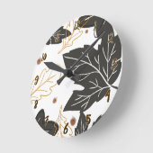 Grillige Elegante Herfst Bladeren Eikels Op Maat Ronde Klok (Hoek)