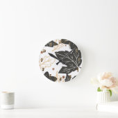 Grillige Elegante Herfst Bladeren Eikels Op Maat Ronde Klok (Huis)