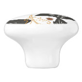 Grillige Elegante Herfstbladeren Eikels Keramische Knop (Zijkant)