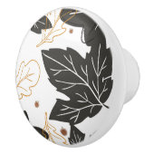 Grillige Elegante Herfstbladeren Eikels Keramische Knop (Rechts)