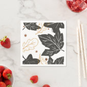 Grillige Elegante Herfstbladeren Eikels Servetten (Insitu)