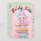 grillige elf kerst party uitnodiging (Voorkant / Achterkant)