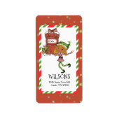 Grillige Elf Meisje Kerstmis Gepersonaliseerd Adre Etiket (Voorkant)