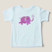 Grillige en leuke roze olifant die harten blaast