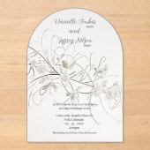 Grillige en luchtige Gebloemde Acryl Uitnodiging m (Voorkant)