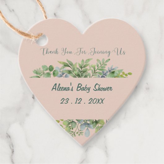 grillige eucalyptus Baby shower gepersonaliseerd Bedankjes Labels (Voorkant)