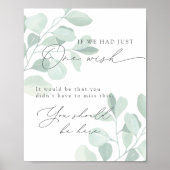 Grillige Eucalyptus Bruiloft Ter Nagedachtenis Aan Poster (Voorkant)