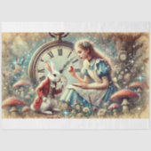 grillige fantasie Alice Rabbit Decoupage Tissuepapier (Voorkant)