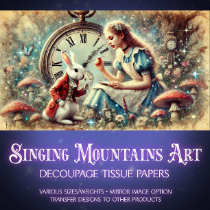  grillige fantasie Alice Rabbit Decoupage Tissuepapier