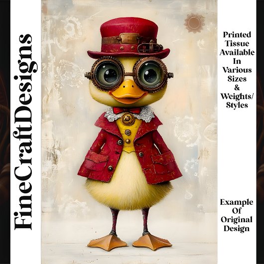 Grillige Fantasie Steampunk Eendje L7 Decoupage Tissuepapier