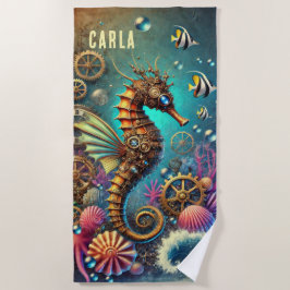 GRILLIGE FANTASIE STEAMPUNK ZEEPAARDJE STRANDLAKEN