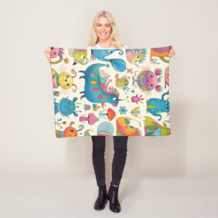 grillige fantastische wezens fleece deken