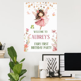 Grillige Fee Eerste Verjaardag Poster