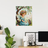 Grillige Fee- en Egeltuin Muur Kunst Poster (Thuiskantoor)