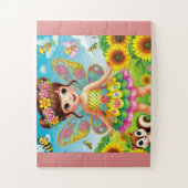 GRILLIGE "FEE EN ZONNEBLOEMEN" PUZZEL LEGPUZZEL (Verticaal)