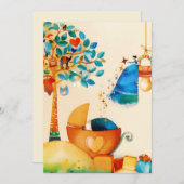 Grillige Fee Gefeliciteerd Nieuwgeboren Baby Aankondiging (Voorkant / Achterkant)