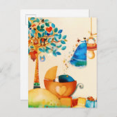 Grillige Fee Gefeliciteerd Pasgeboren Baby Aankondigingskaart (Voorkant / Achterkant)