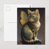 grillige fee kat briefkaart (Voorkant / Achterkant)