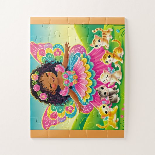 GRILLIGE "FEE & KITTENS" PUZZEL LEGPUZZEL (Verticaal)