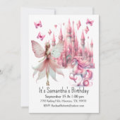 grillige fee meisje verjaardag uitnodiging (Voorkant)