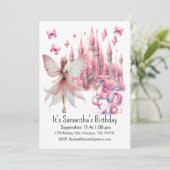 grillige fee meisje verjaardag uitnodiging (Staand voorkant)