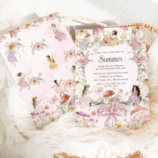 grillige feeën verjaardag bloem tuin weide kaart