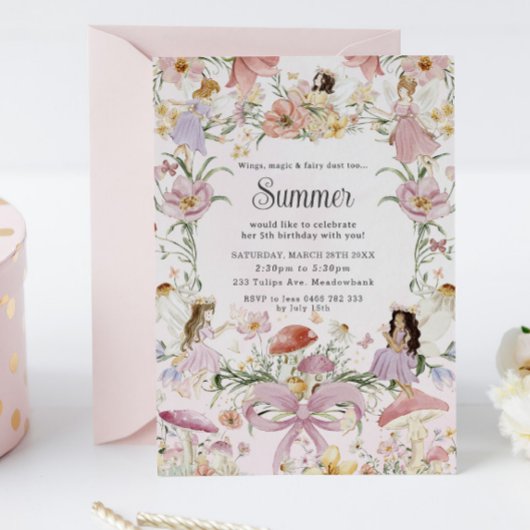 grillige feeën verjaardag bloem tuin weide kaart