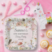 grillige feeën verjaardag bloem tuin weide papieren bordje (Feest)