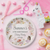 grillige feeën verjaardag bloem tuin weide papieren bordje (Feest)