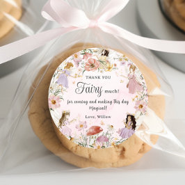 grillige feeën verjaardag bloem tuin weide ronde sticker