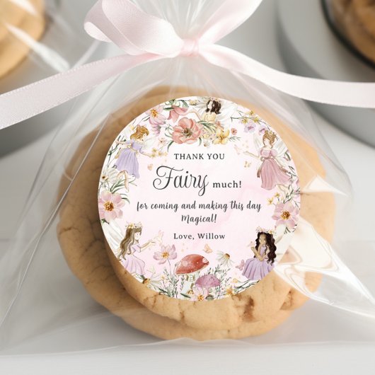 grillige feeën verjaardag bloem tuin weide ronde sticker