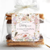 grillige feeën verjaardag bloem tuin weide vierkante sticker