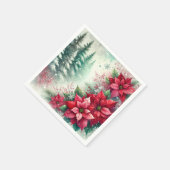 grillige feestelijke poinsettia bosecoupage servet (Hoek)