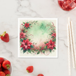 grillige feestelijke poinsettia garland decoupage servet