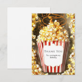 Grillige Filmavond Popcorn Verjaardag Bedankkaart (Voorkant / Achterkant)
