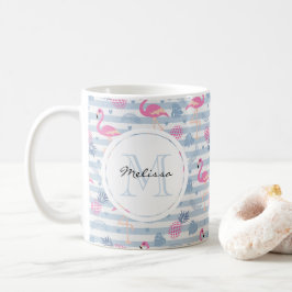 Grillige Flamingo & Ananas Patroon Koffiemok