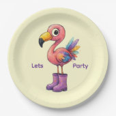 GRILLIGE FLAMINGO PAPIEREN BORDJE (Voorkant)