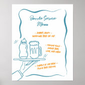 Grillige fles service baby shower bar menu bord poster (Voorkant)