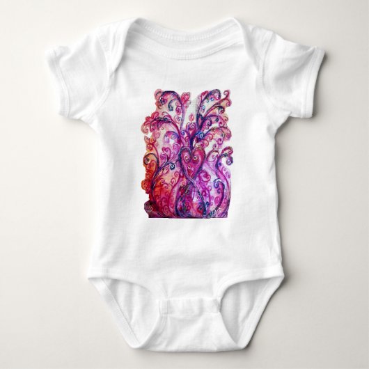 GRILLIGE FLOEREN helder roze paars wit Romper (Voorkant)