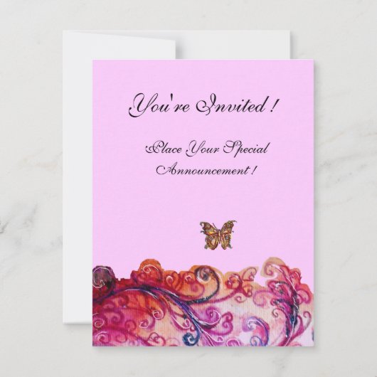 GRILLIGE FLOUREREN helderrood, roze paars Kaart (Achterkant)