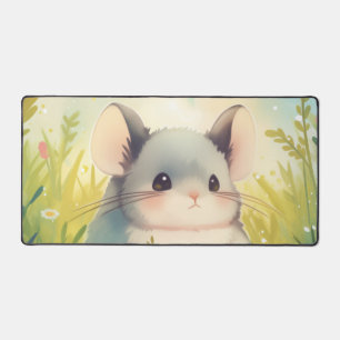 Grillige Fluffy Chinchilla Zonnige Lenteweide Bureaumat