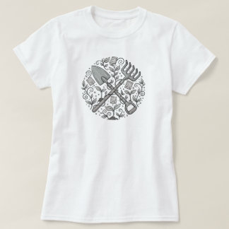 grillige folk-art tuingereedschap | ALLEEN WIT T-s T-shirt