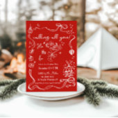 grillige Friendmas party Santa cocktail Aankondiging