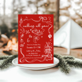 grillige Friendmas party Santa cocktail Aankondiging