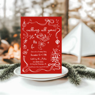 grillige Friendmas party Santa cocktail Aankondiging