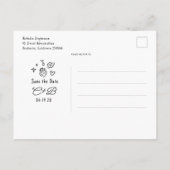 grillige funky hand getekend save the date aankondigingskaart (Achterkant)