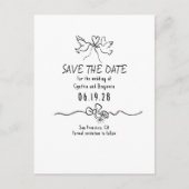 grillige funky hand getekend save the date aankondigingskaart (Voorkant)