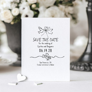 grillige funky hand getekend save the date aankondigingskaart