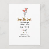 grillige funky hand getekend save the date aankondigingskaart (Voorkant)